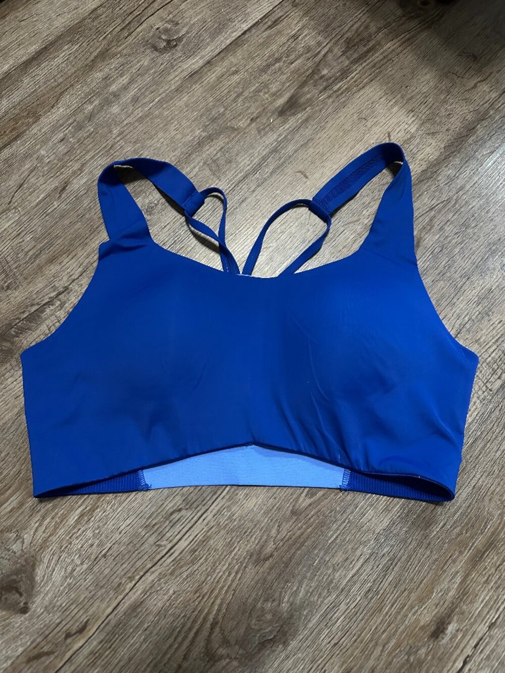 Move Theology Womens Sports Bra Large High Impact Blue Padded Gym Running